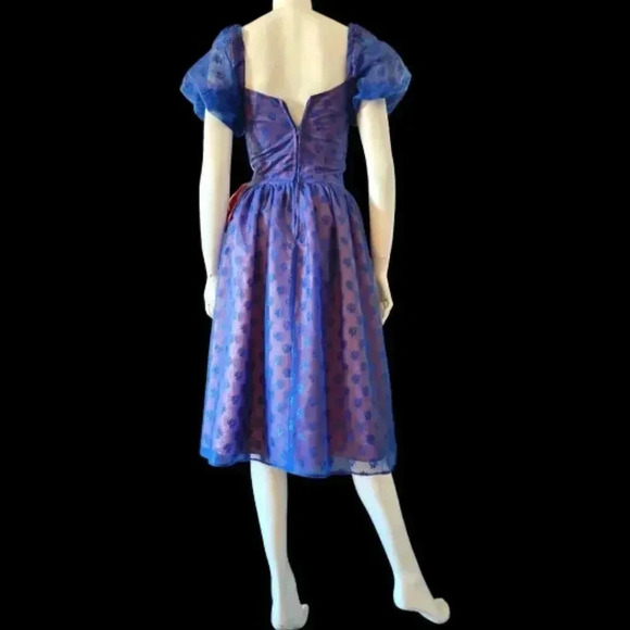 Vintage 80s x 50s Satin & Lace Cocktail Gown XXS - Picture 3 of 10